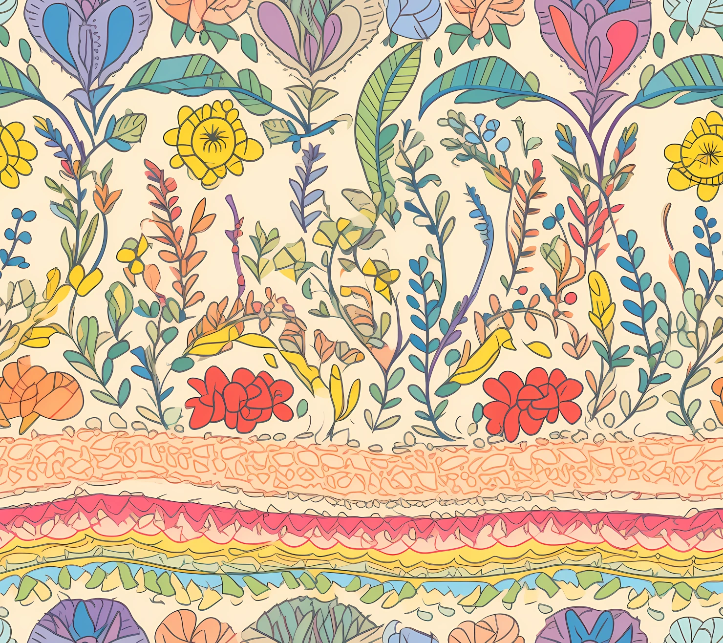 Rainbow seamless pattern on a light color background #30223