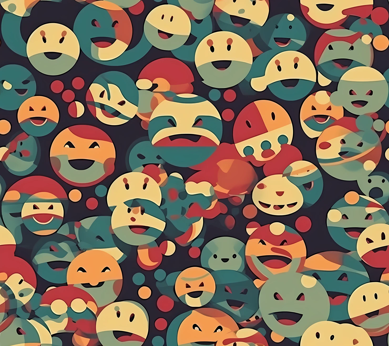 Happy face seamless pattern on a light color background #30233
