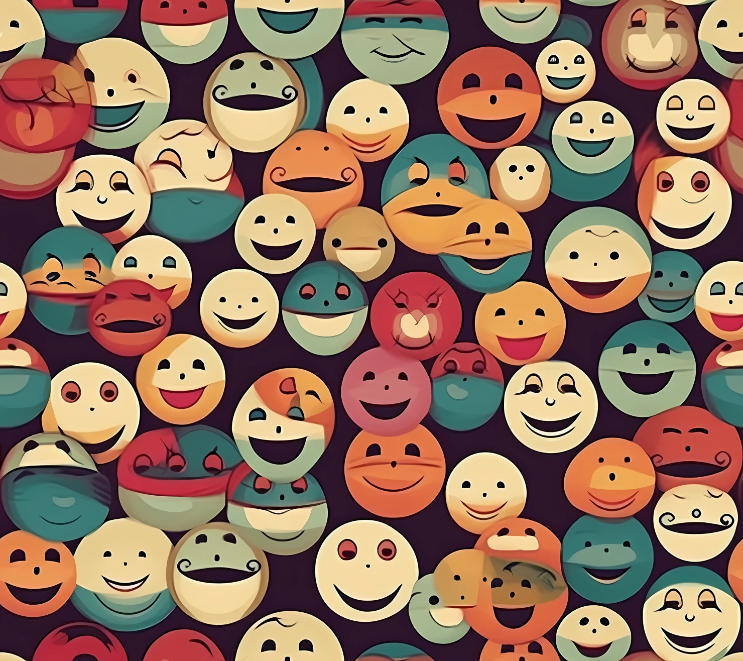 Happy face seamless pattern on a light color background #30234