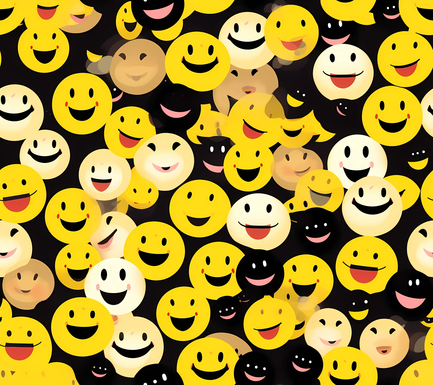 Smiley face boho seamless pattern on a light color background #30280