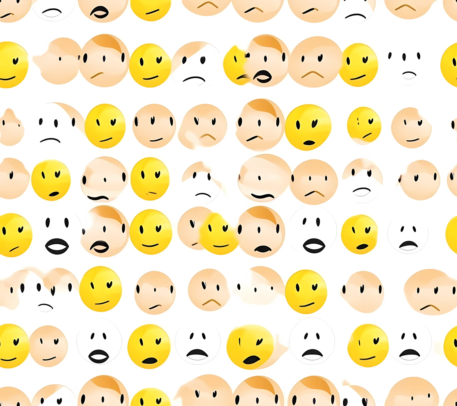 Smiley face boho seamless pattern on a light color background #30285
