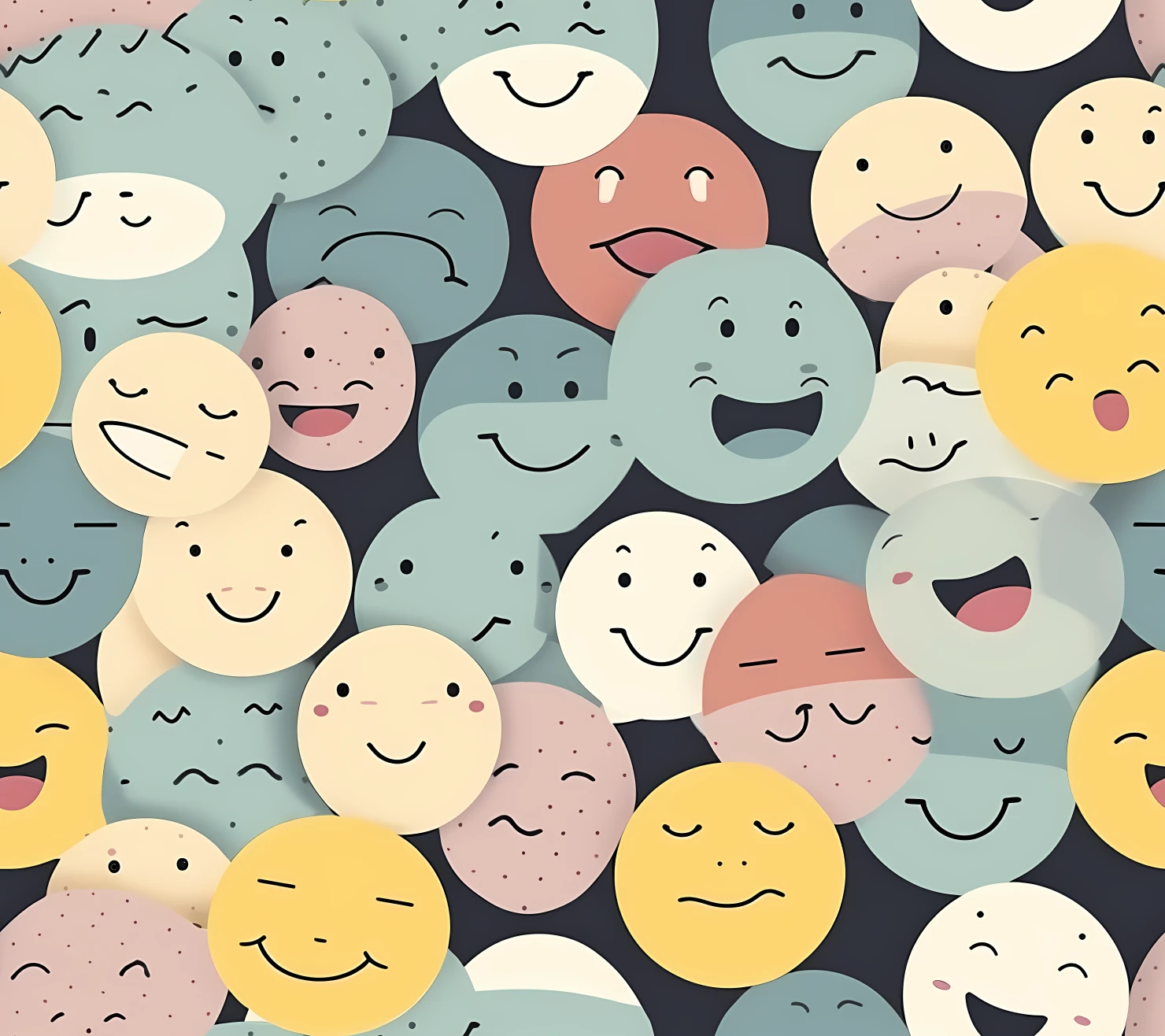 Smiley face boho seamless pattern on a light color background #30290