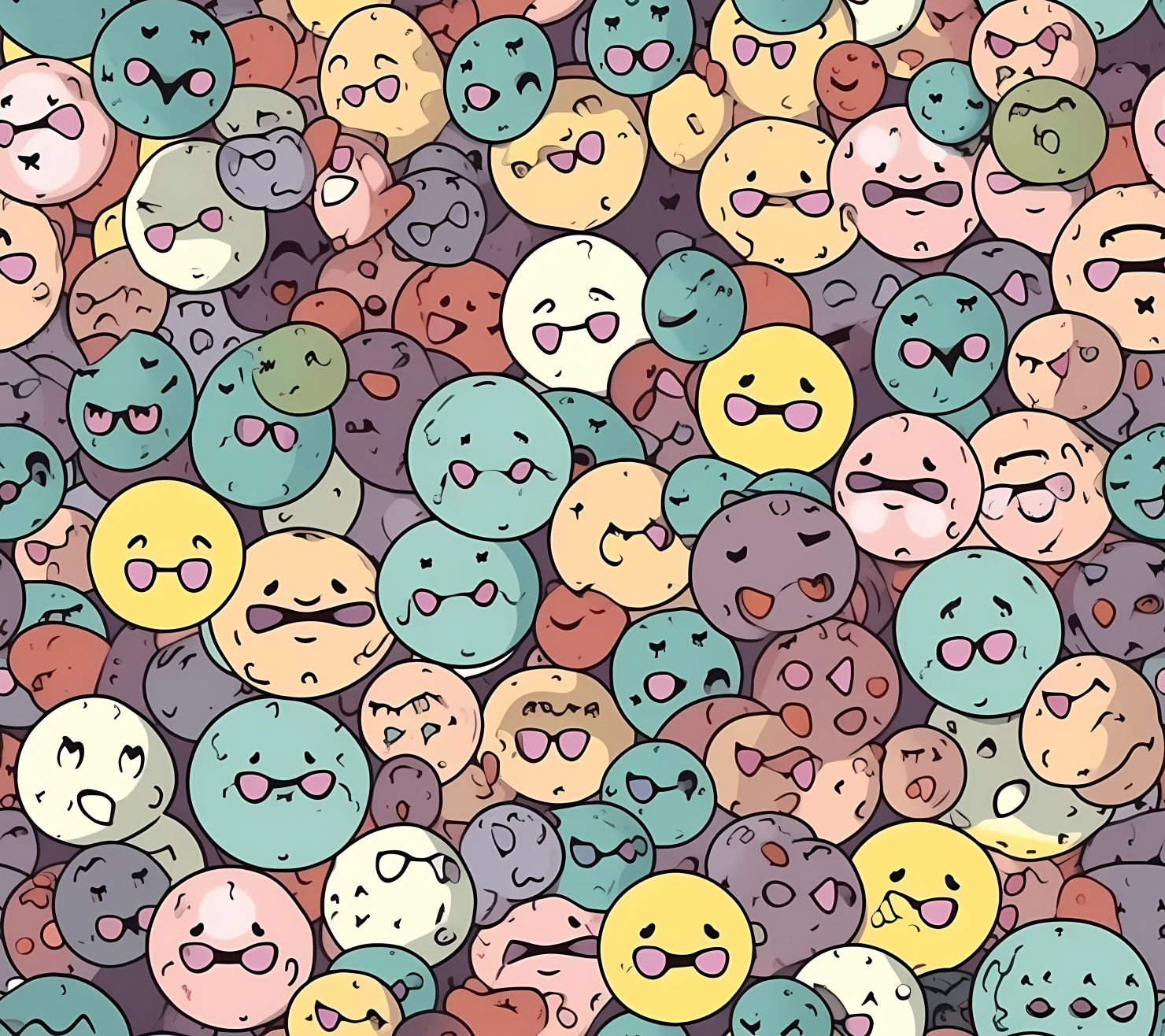 Smiley face boho seamless pattern on a light color background #30291