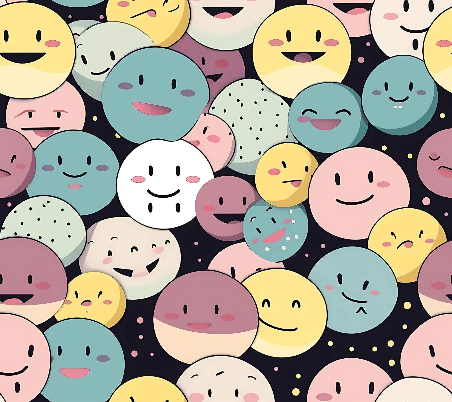 Smiley face boho seamless pattern on a light color background #30292