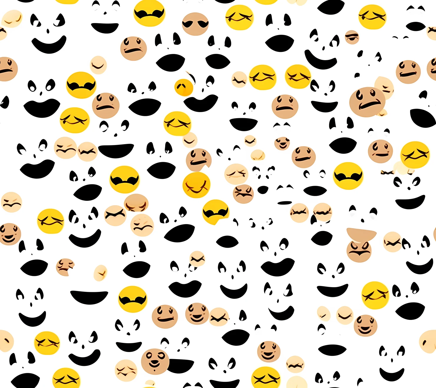 Smiley face boho seamless pattern on a light color background #30296