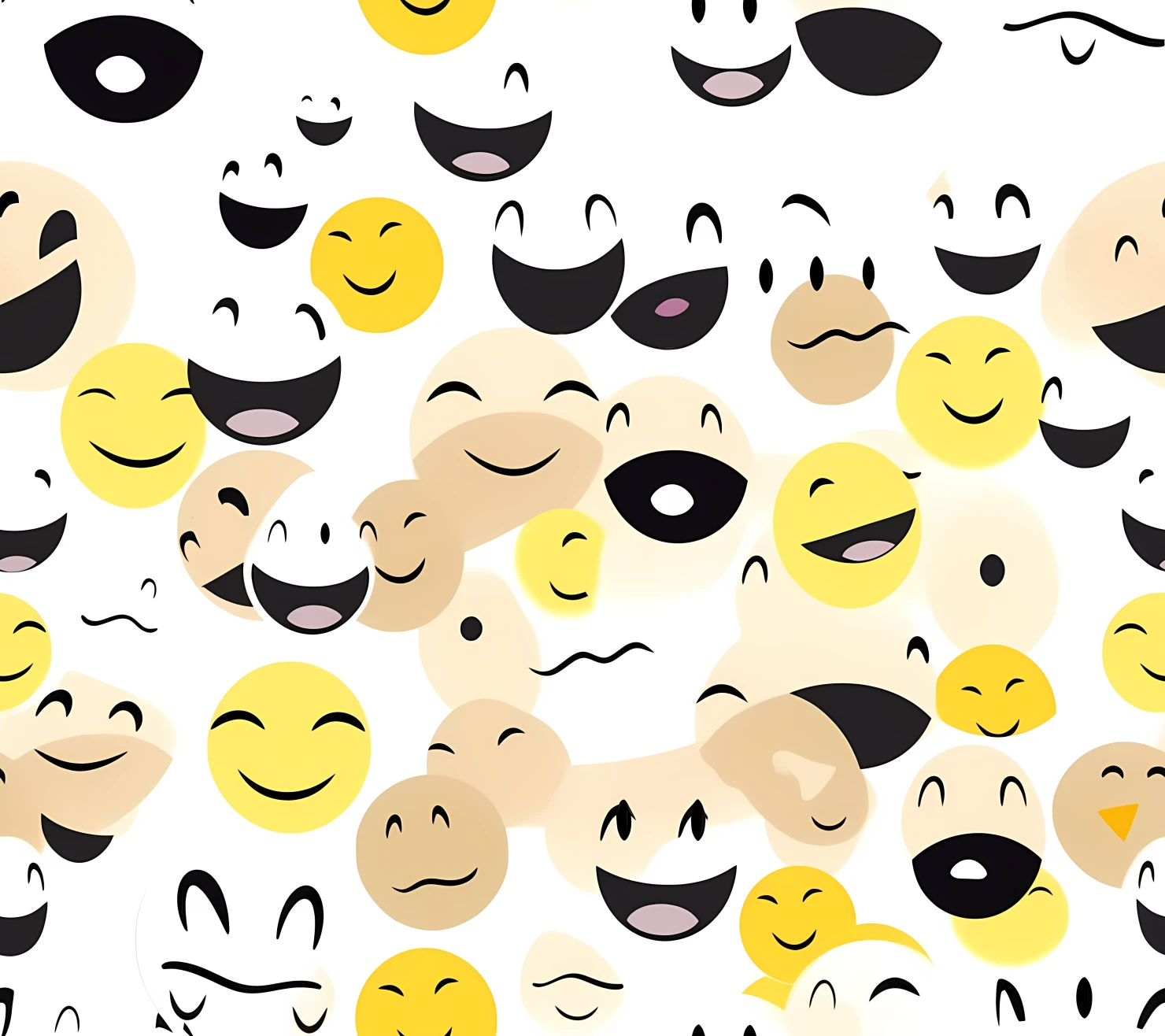 Smiley face boho seamless pattern on a light color background #30299