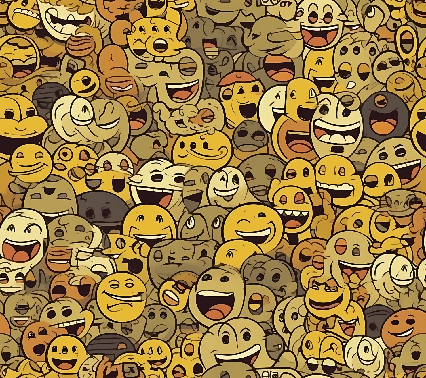 Smiley face boho seamless pattern on a light color background #30306