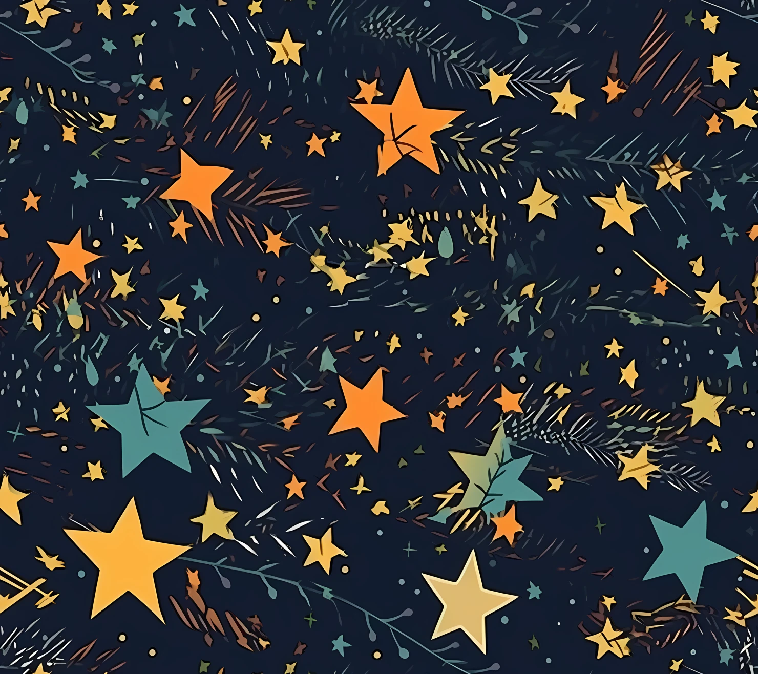 Stars and planets boho seamless pattern on a light color background #30321