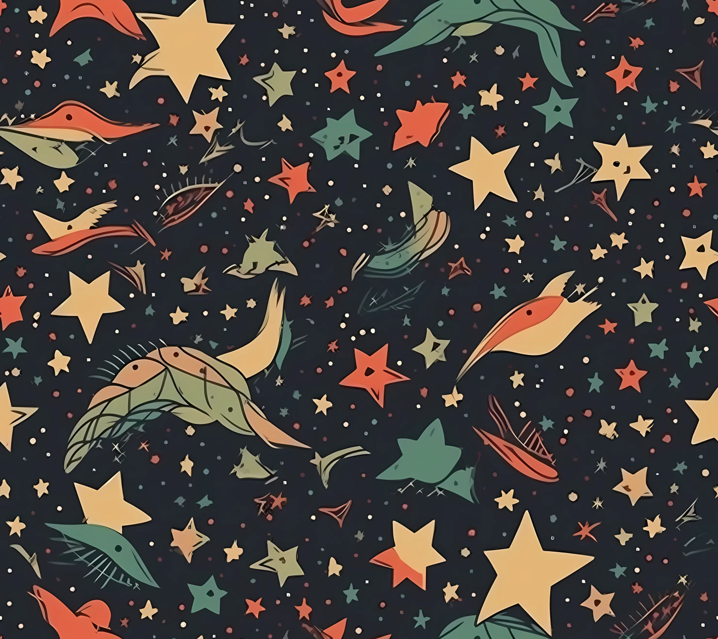 Stars and planets boho seamless pattern on a light color background #30322