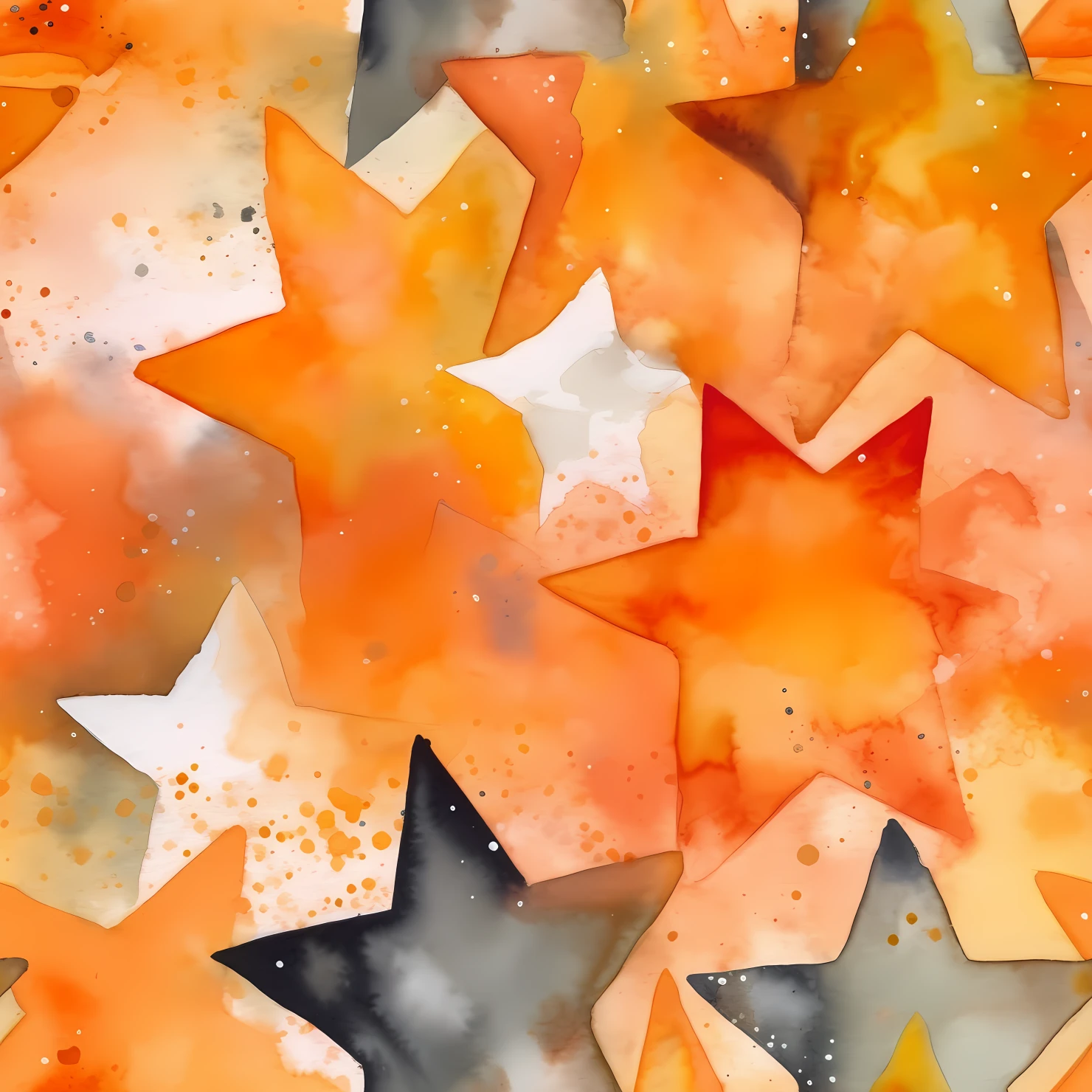 Watercolor Stars boho seamless pattern on a light color background #30323