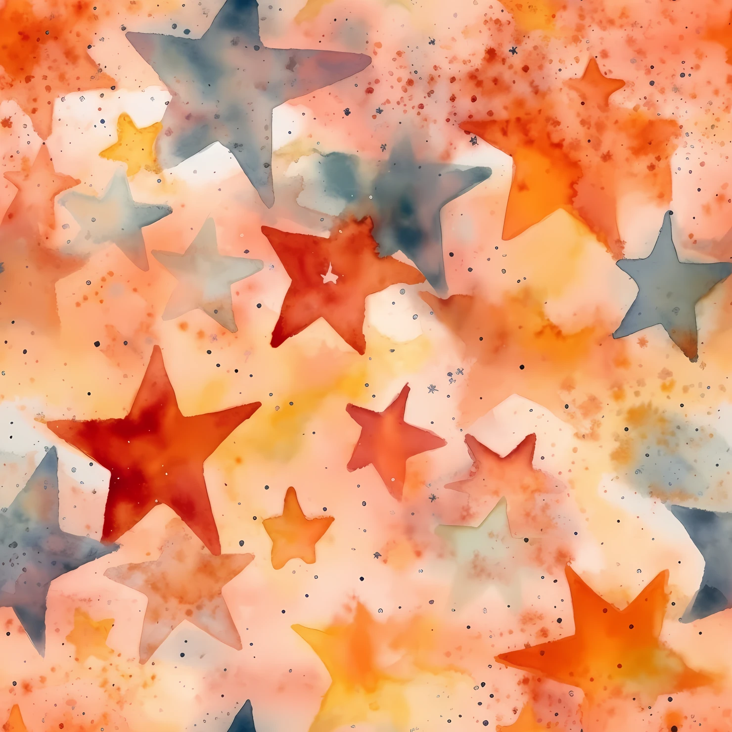 Watercolor Stars boho seamless pattern on a light color background #30324