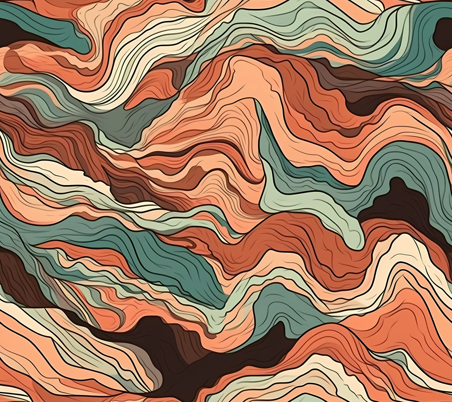 Topographic seamless pattern on a light color background #30371