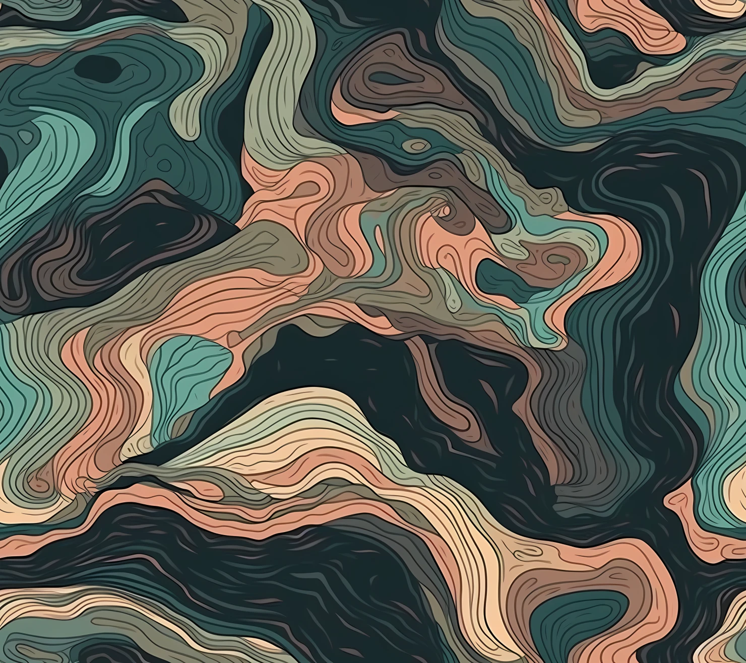 Topographic seamless pattern on a light color background #30373