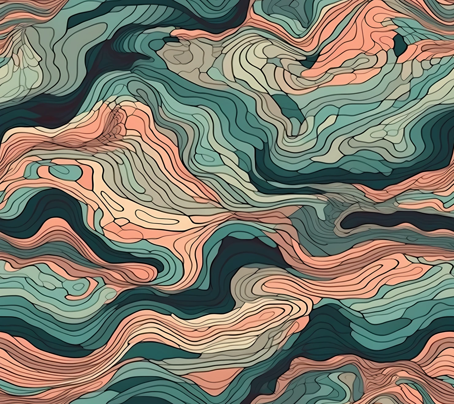 Topographic seamless pattern on a light color background #30374