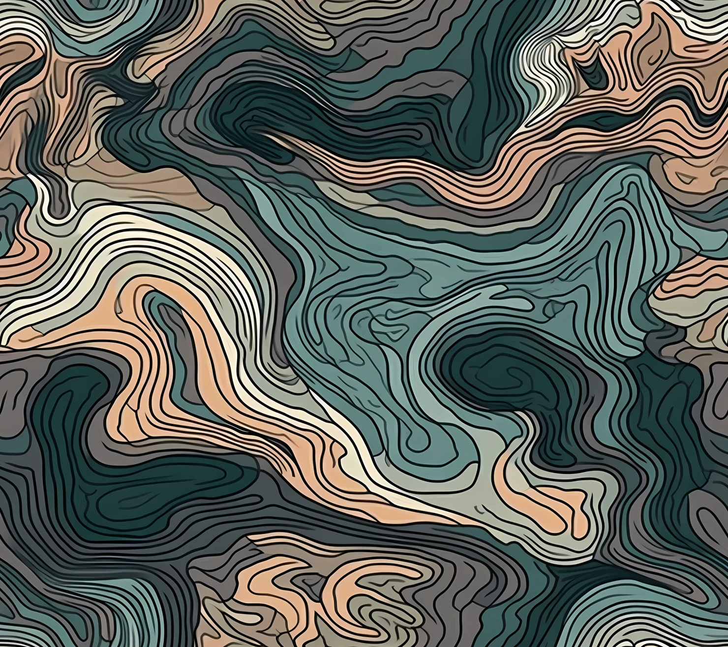 Topographic seamless pattern on a light color background #30376
