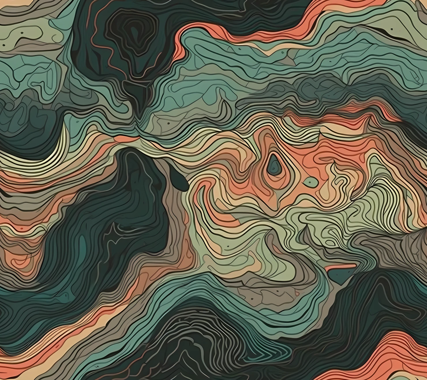 Topographic seamless pattern on a light color background #30378