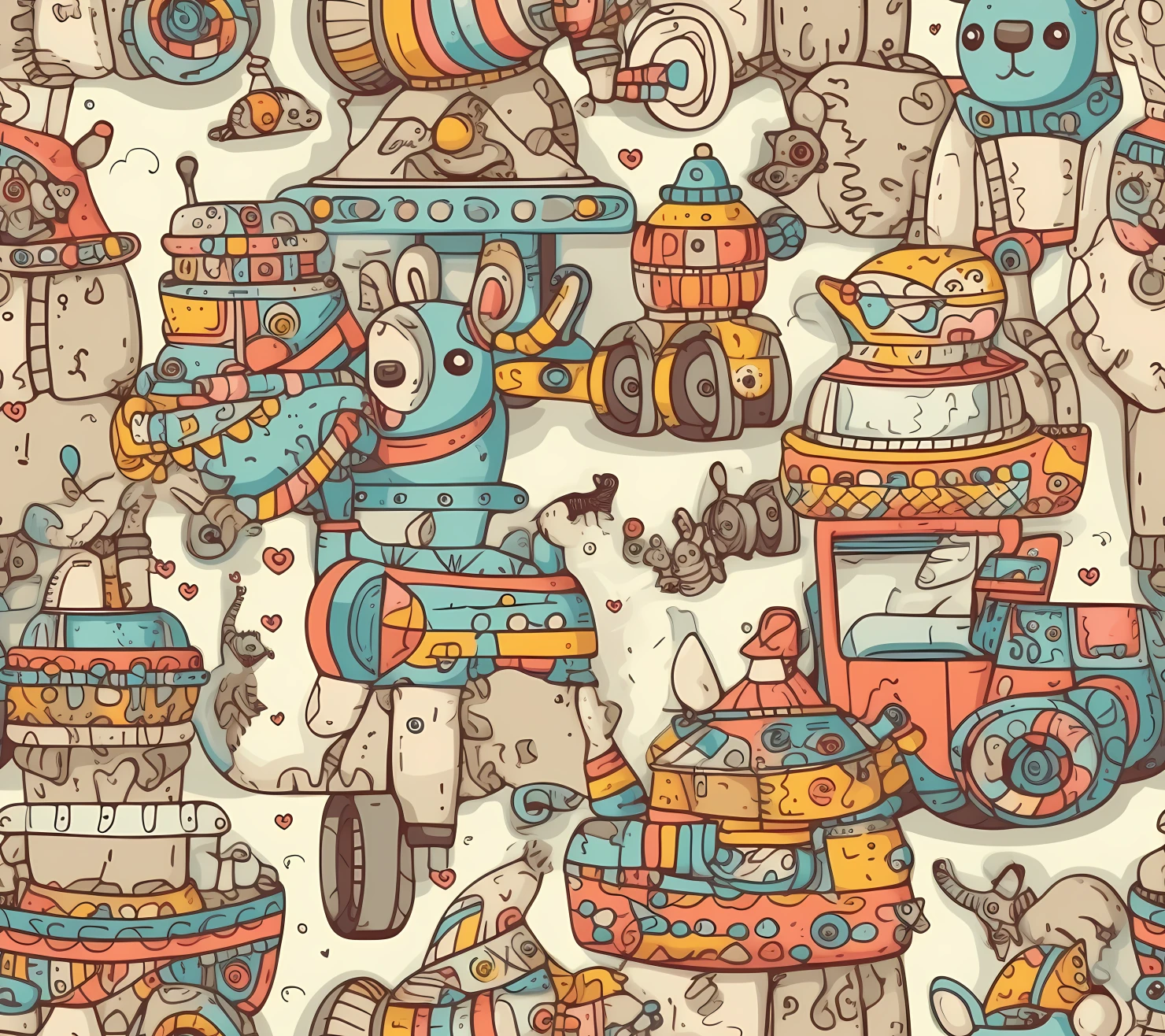 Toys seamless pattern on a light color background #30380