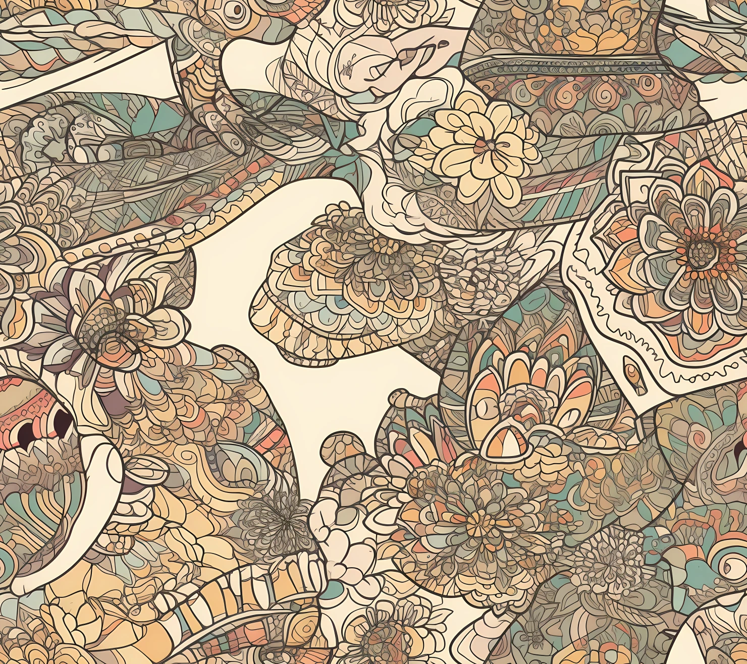 Turtle seamless pattern on a light color background #30383