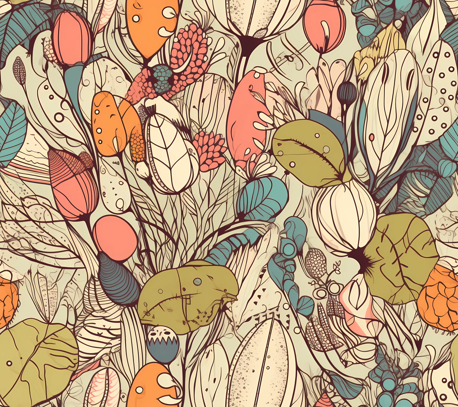 Vegetable seamless pattern on a light color background #30393