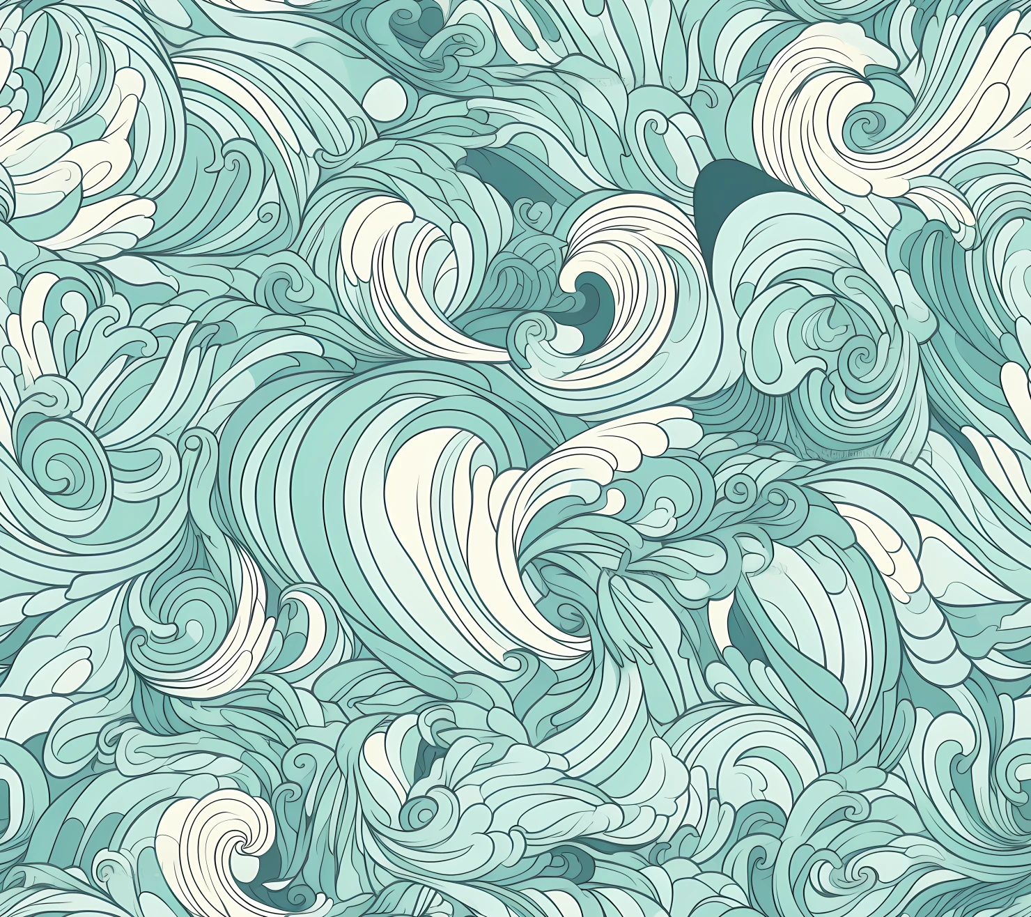 Water wave seamless pattern on a light color background #30400