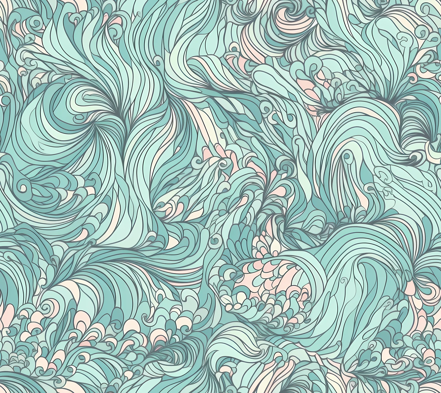 Water wave seamless pattern on a light color background #30401