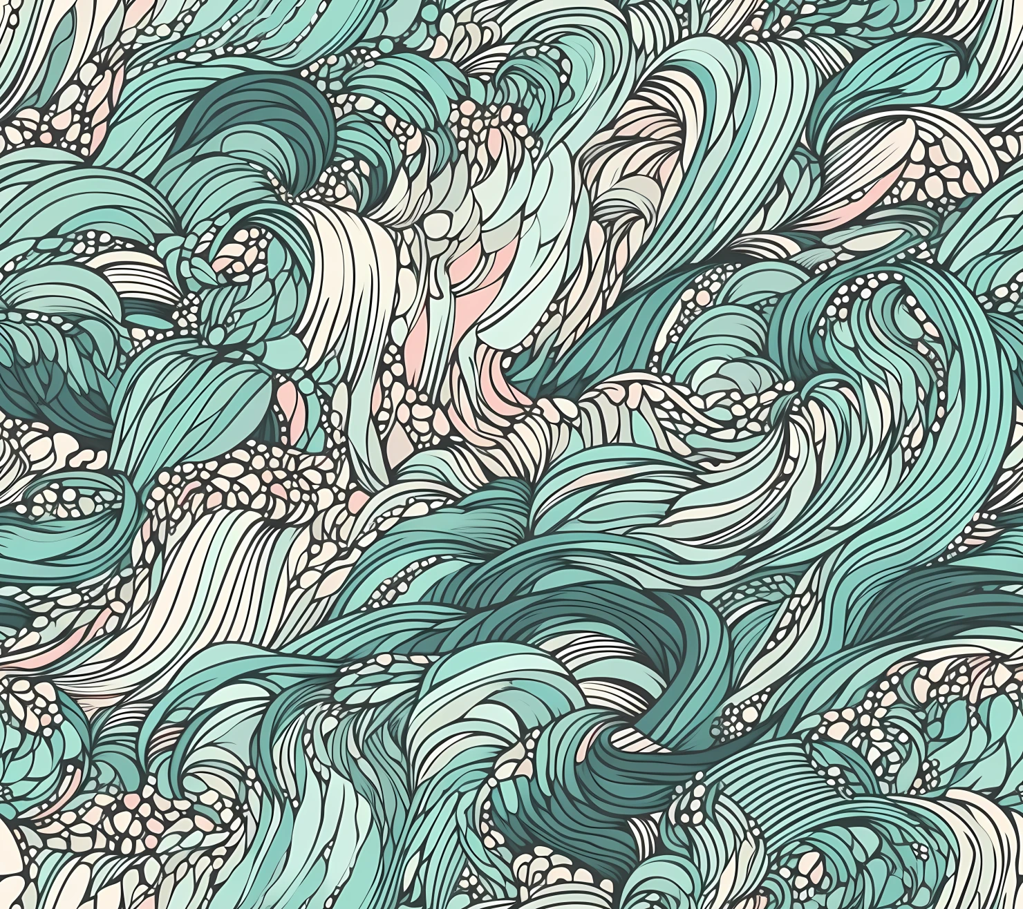 Water wave seamless pattern on a light color background #30403