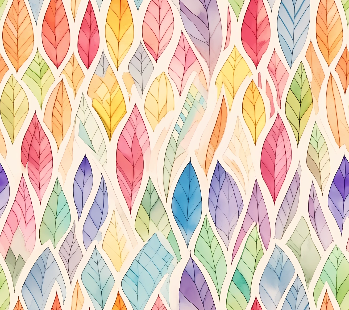 Watercolor rainbow seamless pattern on a light color background #30413