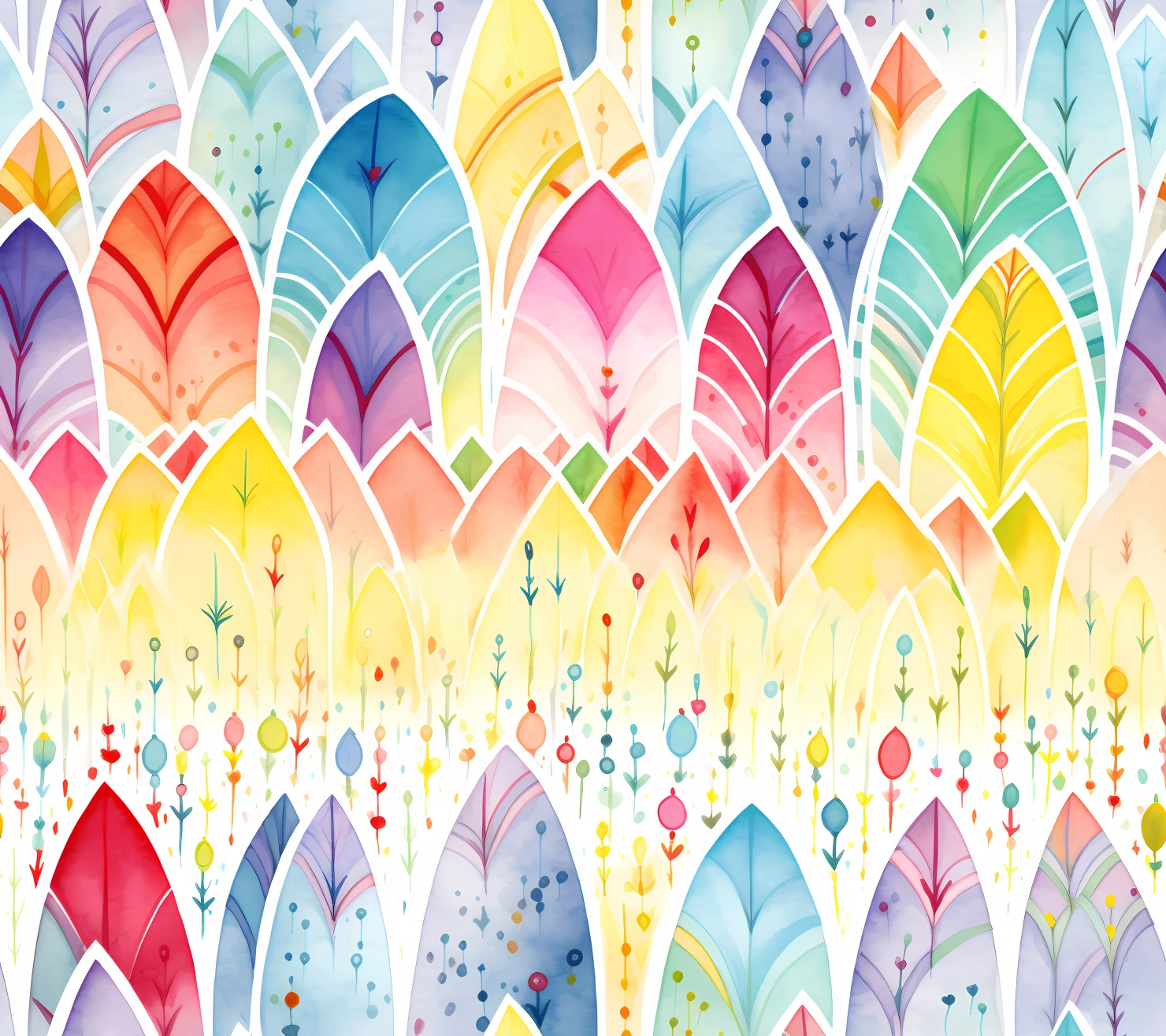 Watercolor rainbow seamless pattern on a light color background #30415