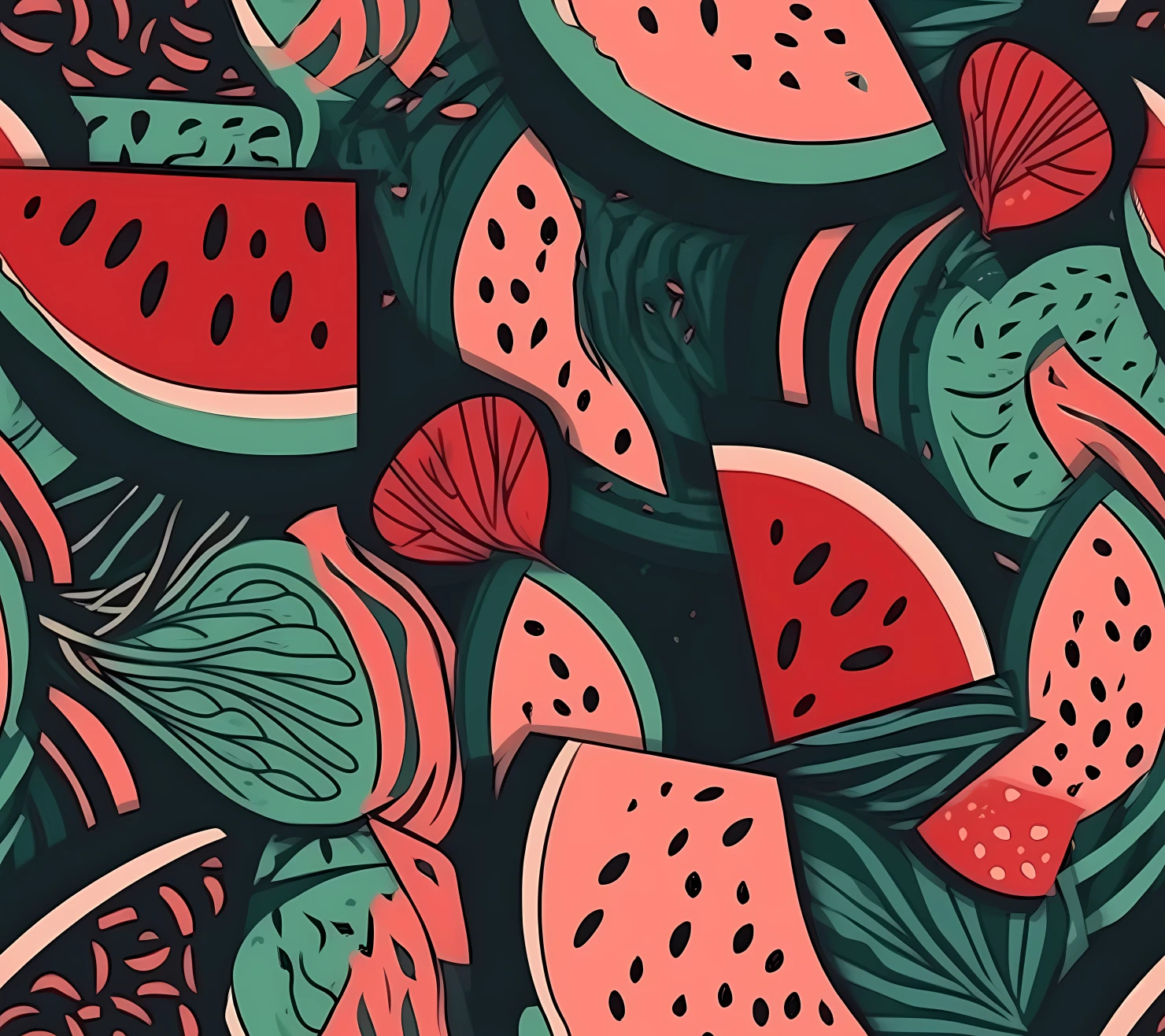 Watermelon seamless pattern on a light color background #30421