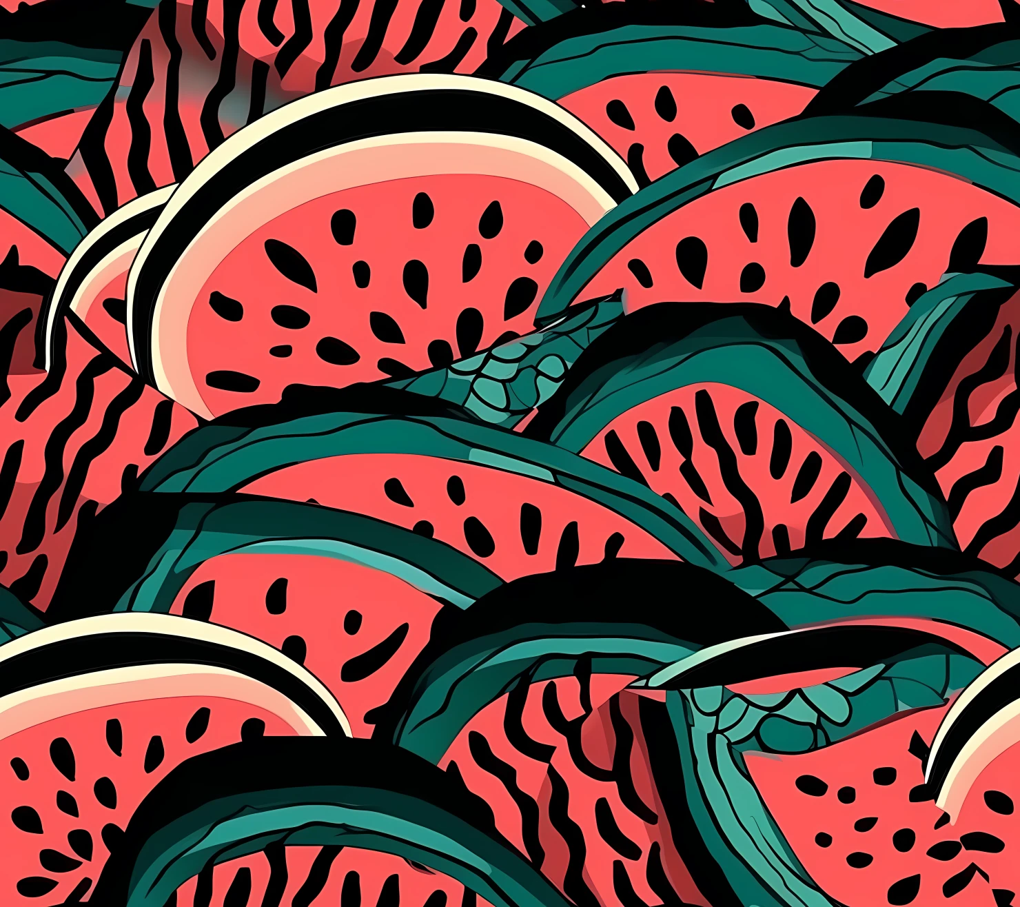Watermelon seamless pattern on a light color background #30422
