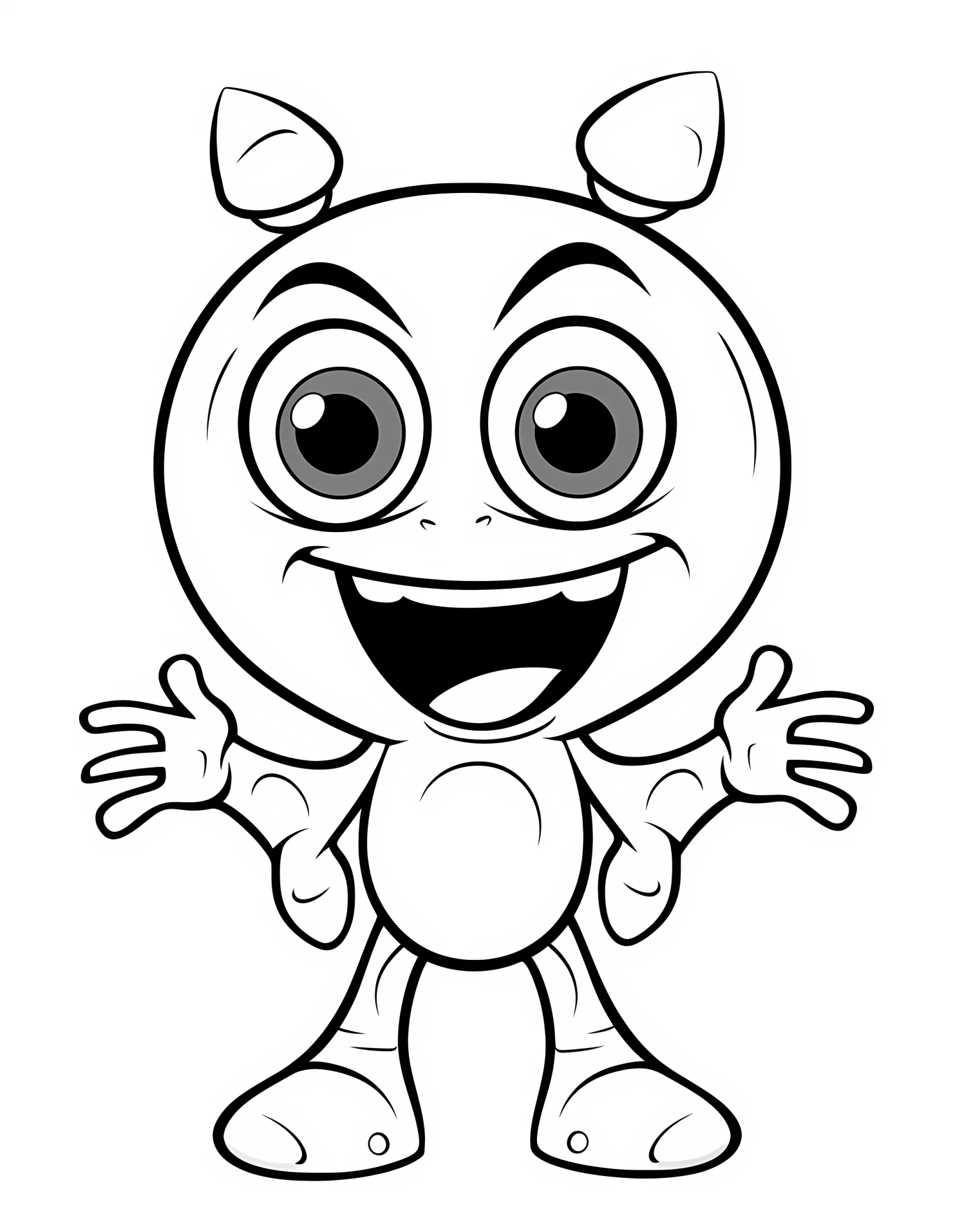 Alien for kids coloring page on white color background #30465
