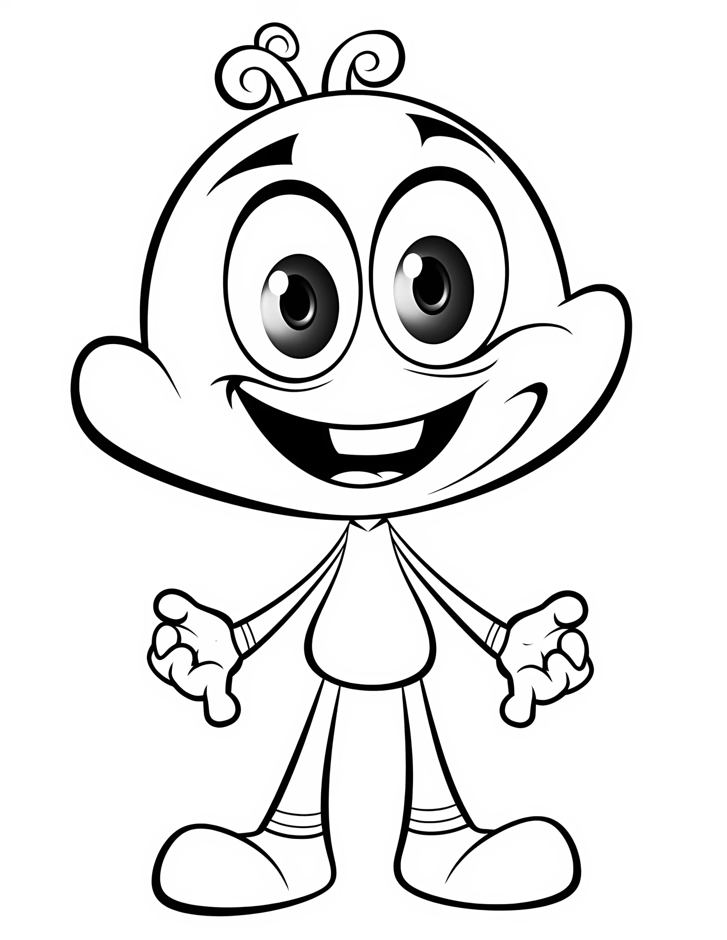 Alien for kids coloring page on white color background #30466