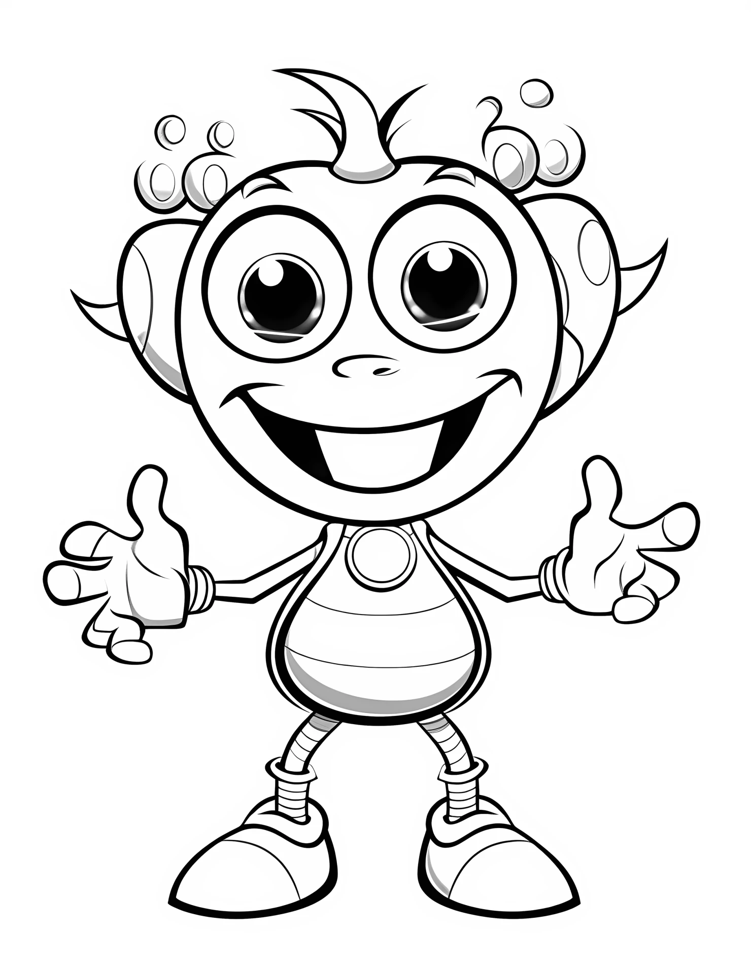Alien for kids coloring page on white color background #30467