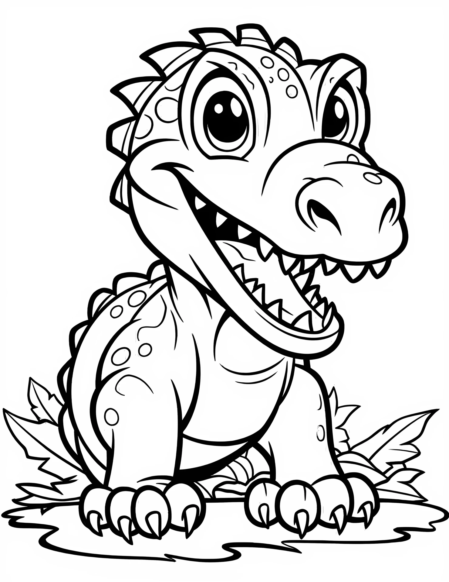 Allosaurus for kids coloring page on white color background #30469