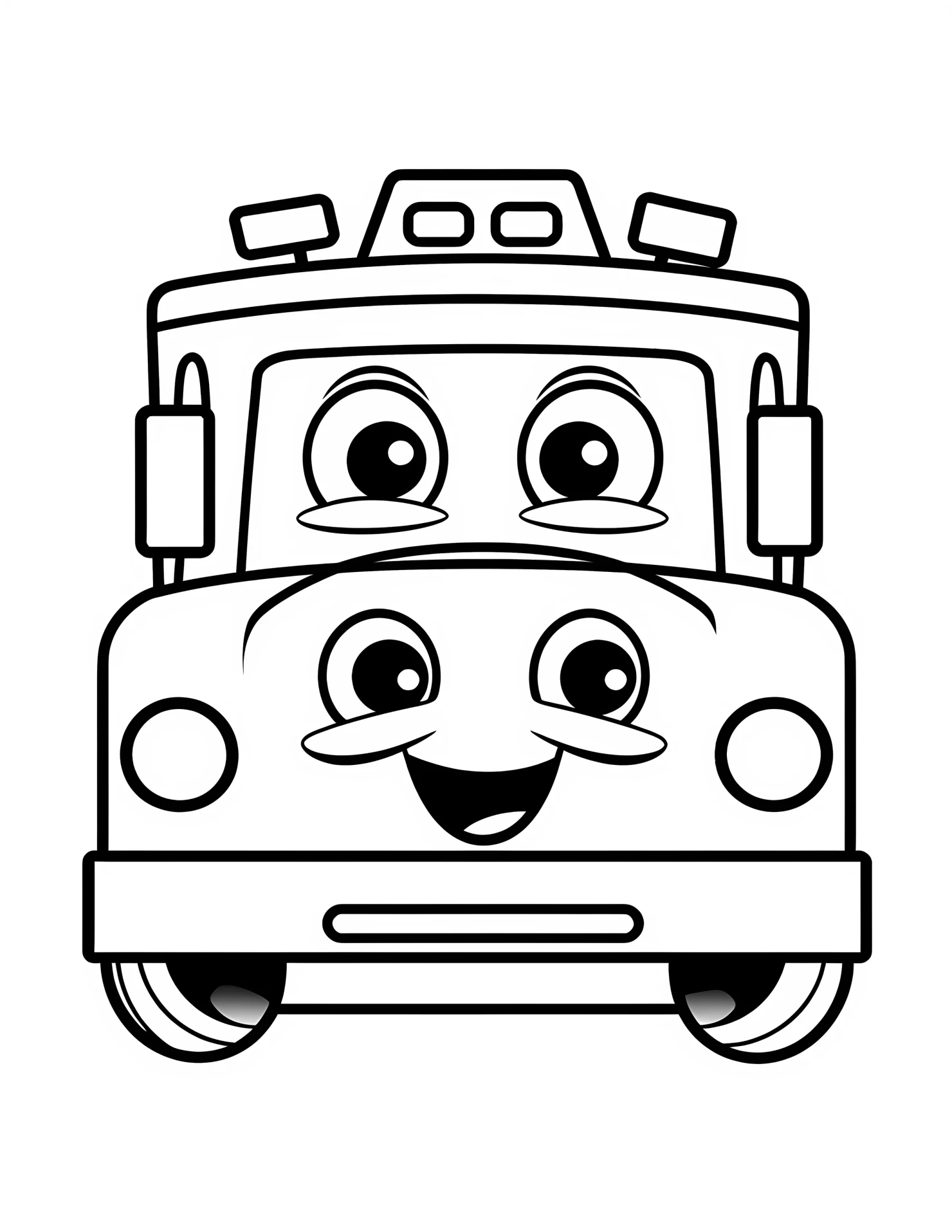 Ambulance for kids coloring page on white color background #30473