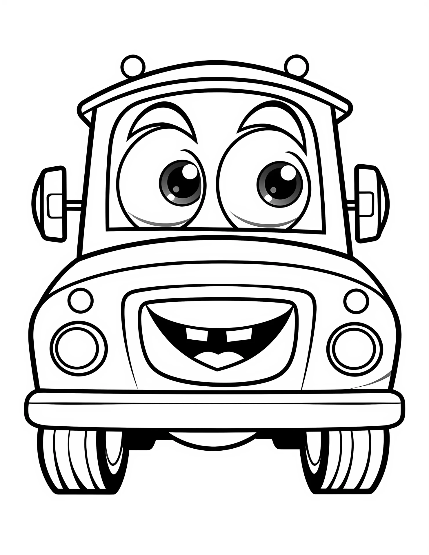 Ambulance for kids coloring page on white color background #30474