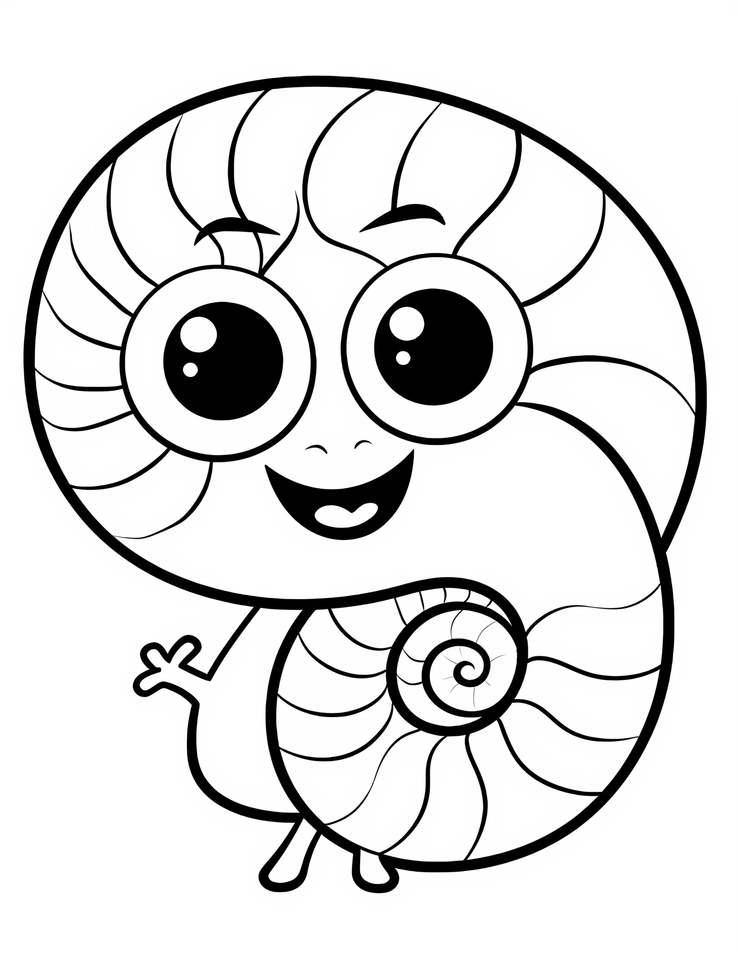 Ammonite for kids coloring page on white color background #30477