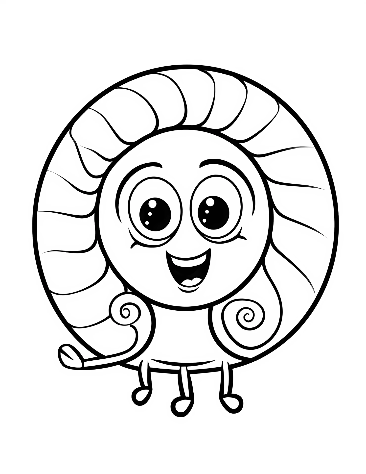 Ammonite for kids coloring page on white color background #30479