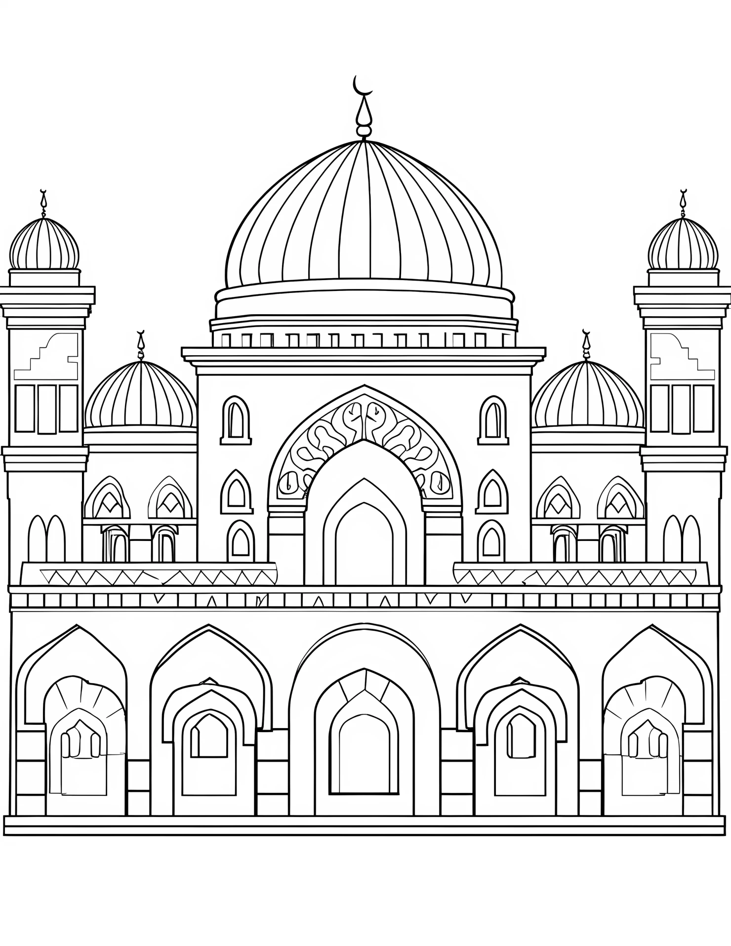 Ancient architecture building for kids coloring page on white color background #30484