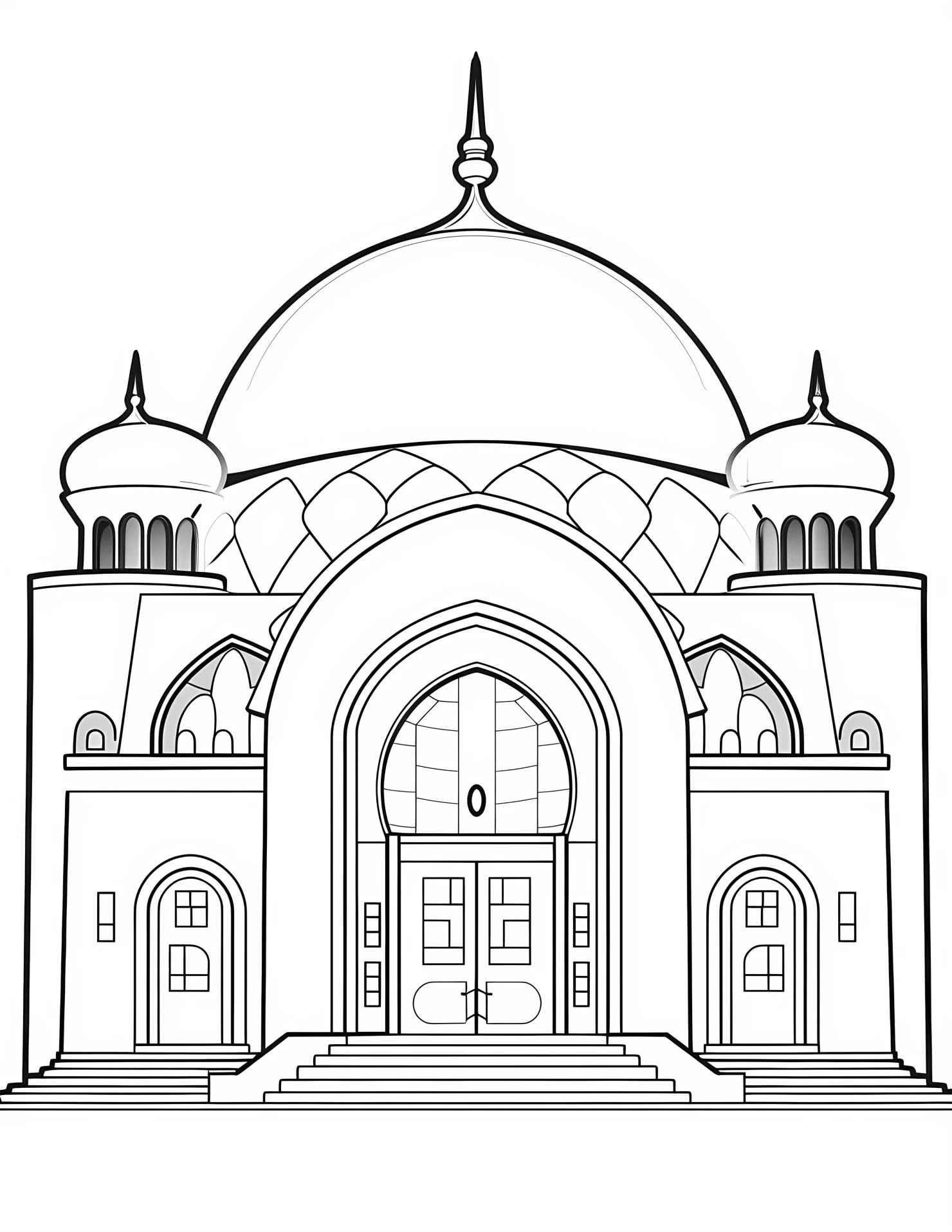 Ancient architecture building for kids coloring page on white color background #30487