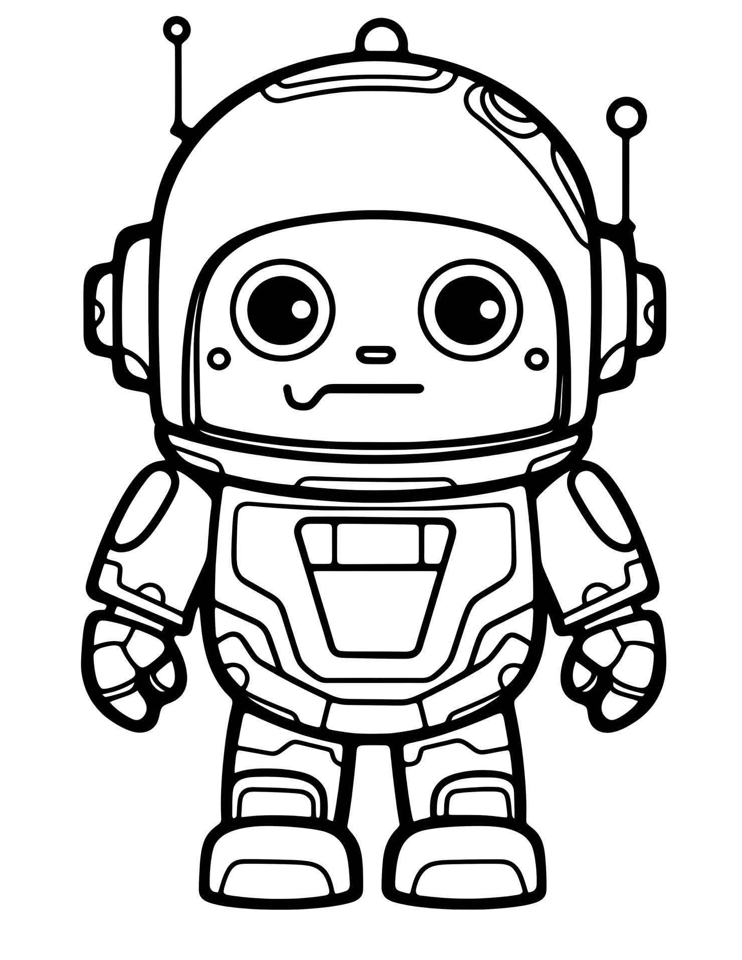 Android for kids coloring page on white color background #30489