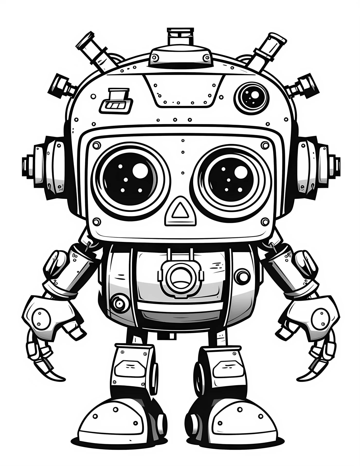 Android for kids coloring page on white color background #30490