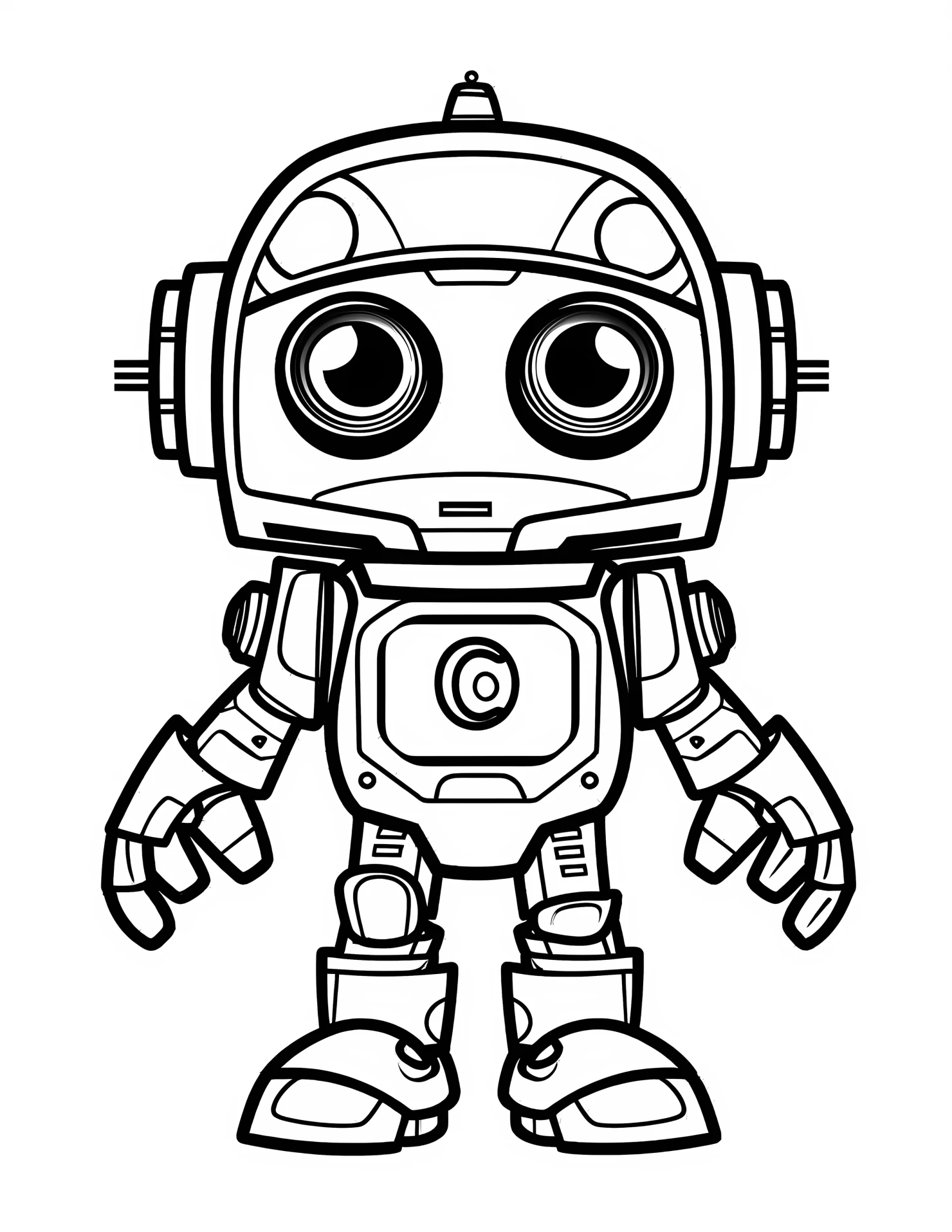 Android for kids coloring page on white color background #30491