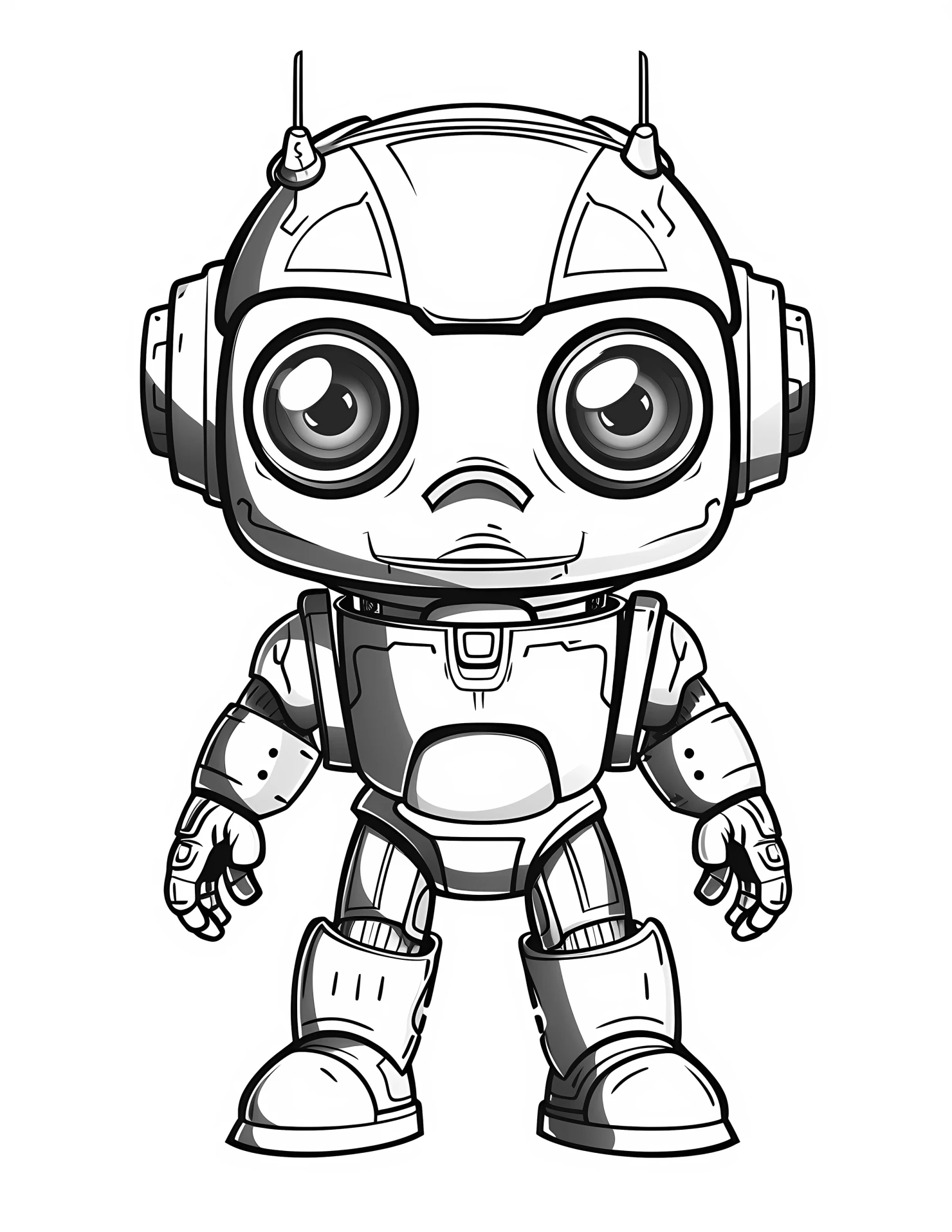 Android for kids coloring page on white color background #30493