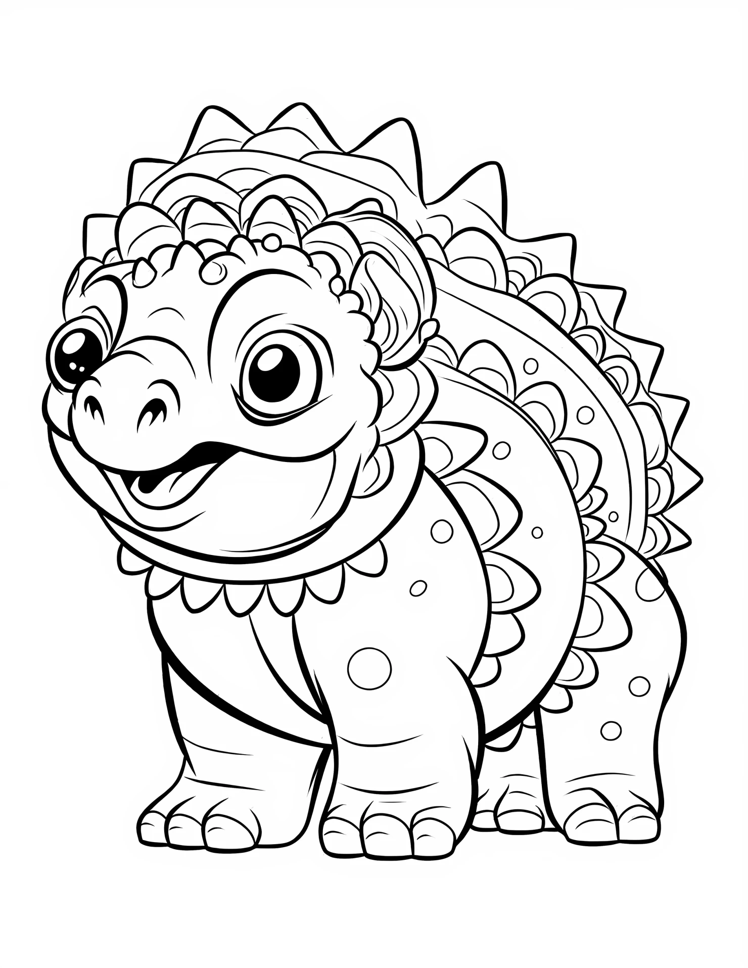 Ankylosaurs for kids coloring page on white color background #30495