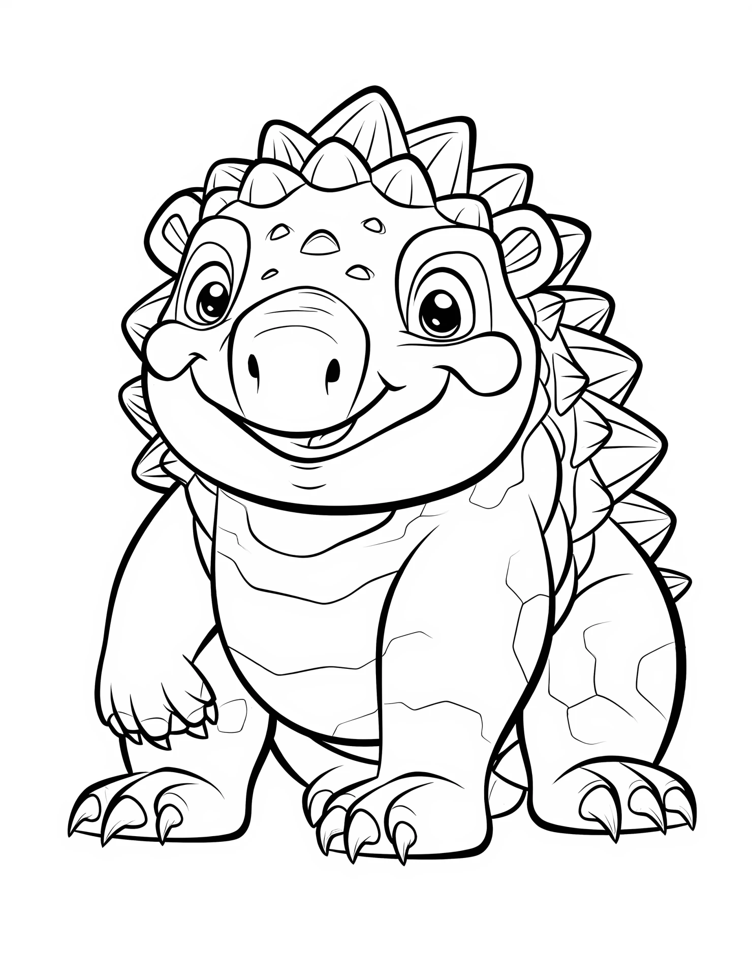Ankylosaurs for kids coloring page on white color background #30497
