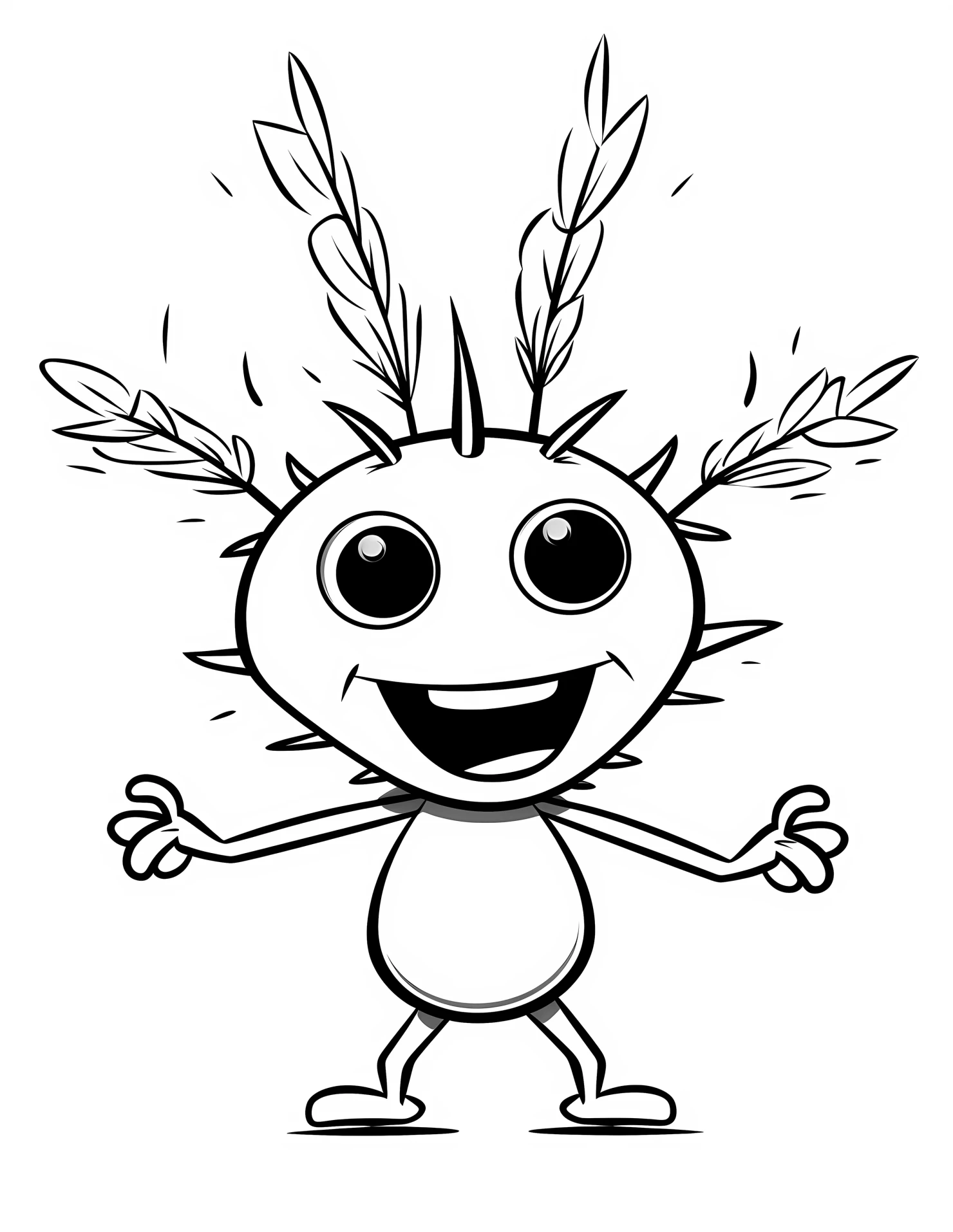 Ant for kids coloring page on white color background #30500