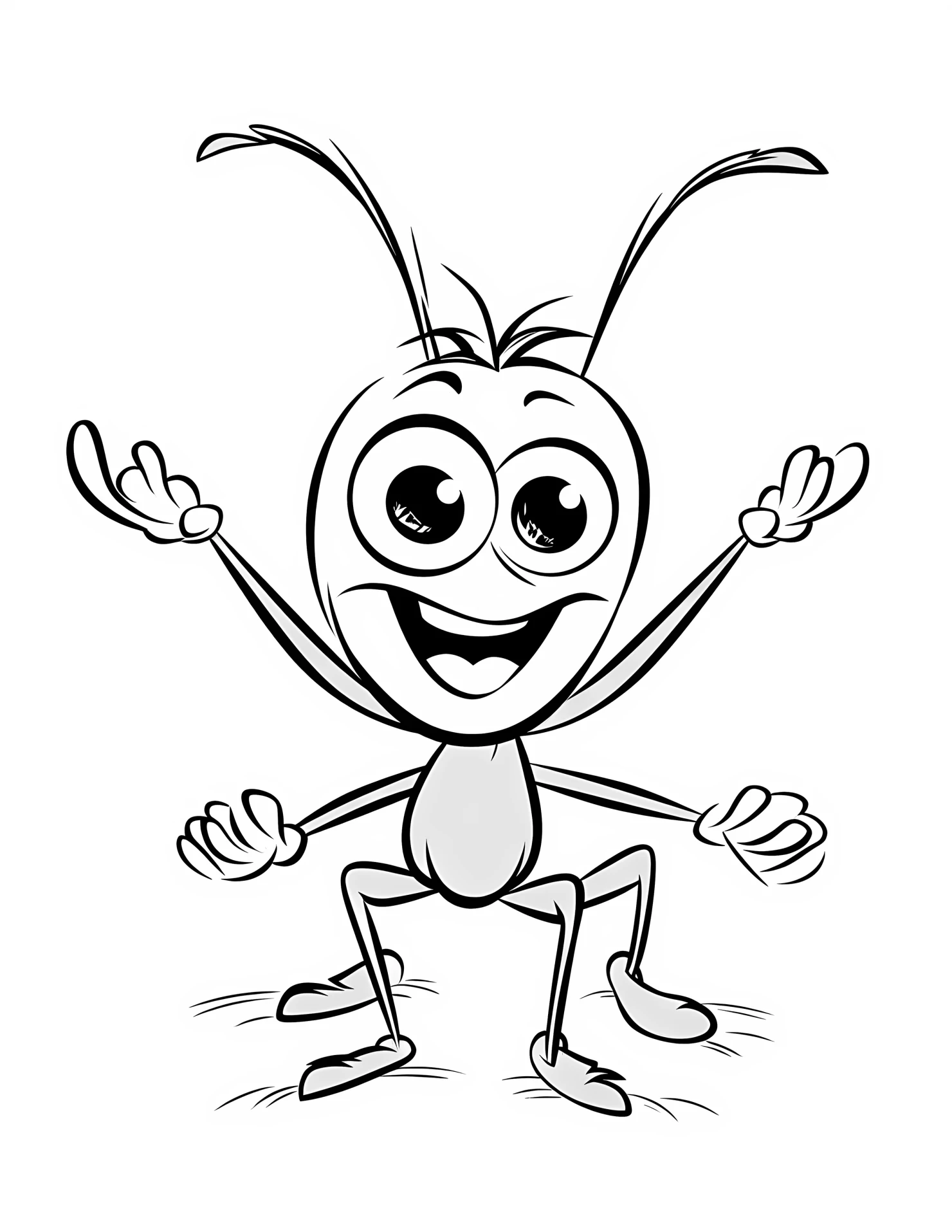Ant for kids coloring page on white color background #30501