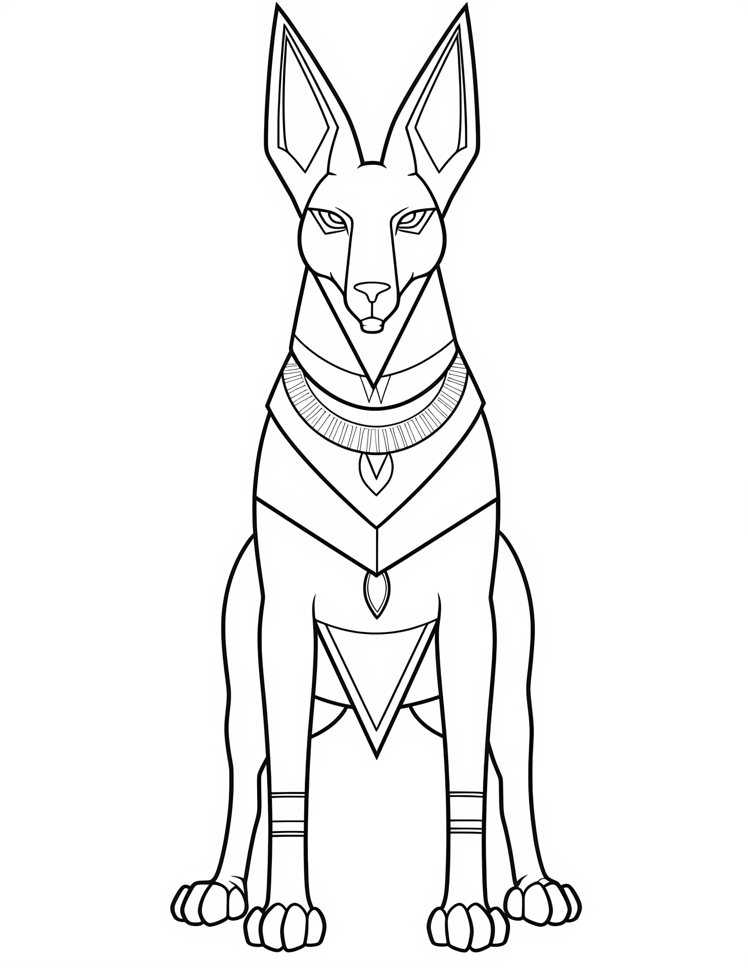 Anubis for kids coloring page on white color background #30503