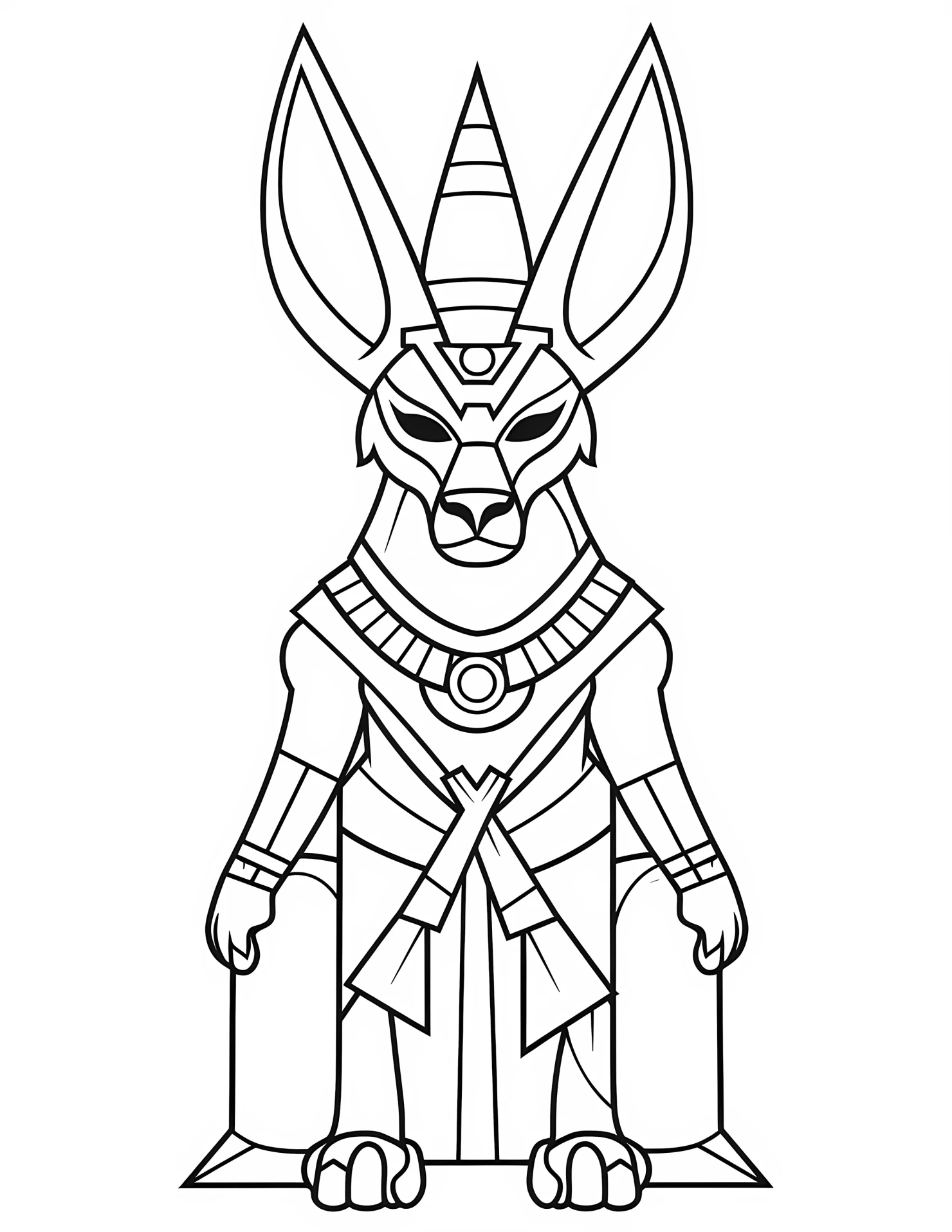 Anubis for kids coloring page on white color background #30506